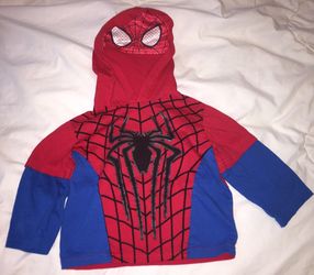 NWOT Spider-Man long sleeved masked hoodie shirt, 2T. Washed but never worn.
