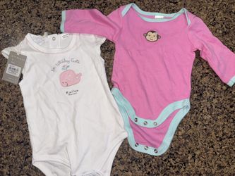 2 Onesies Size 3-6 M