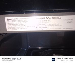 LG Over the stove microwave