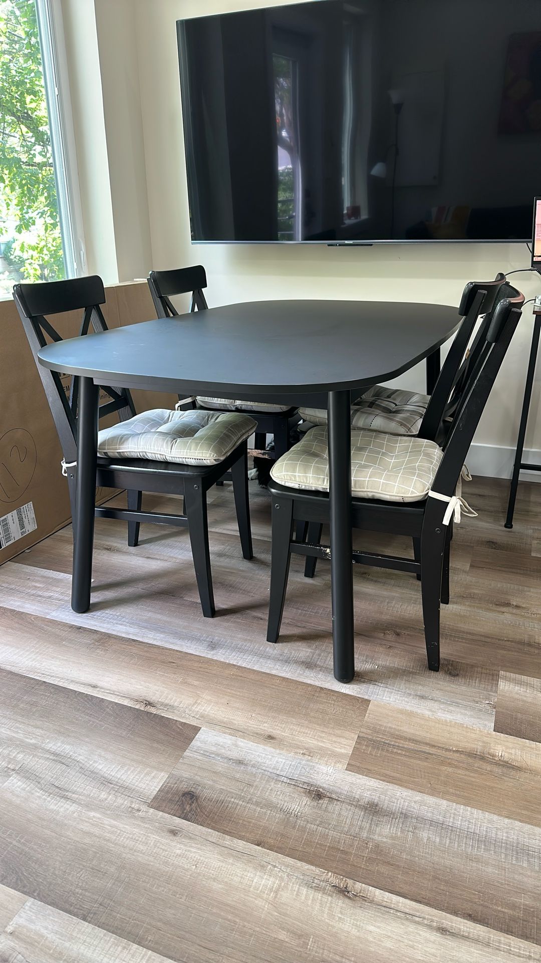 FREE: Dark Dining Room Table with 4 Chairs