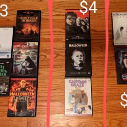 Horror & Halloween movies on DVD - $3 to $5 each