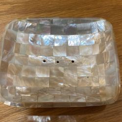 5” x 4” NEW MOTHER OF PEARL SOAP DISH 