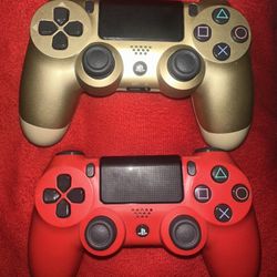 ps4 controllers originals, like new, no stick drift, $35 color gold, $40 color red 