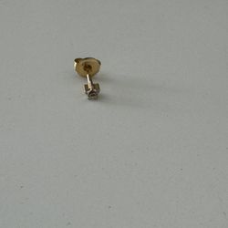 Single 3mm Cubic Zirconia Gold Earring