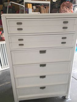 Tall white 6 drawer dresser