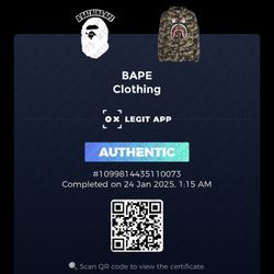 Bape Hoodie Size Large Purple Shark Zip 