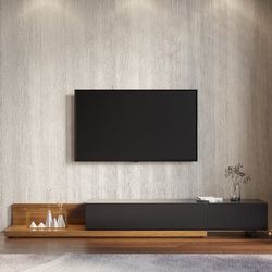 Extendable Black and  Walnut TV Stand With 3 Drawers (84"-110")