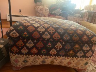 Storage Ottoman Bench indoor Upholstered Wooden legs