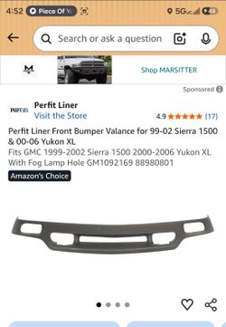 Perfit Liner Front Bumper Valance for 99-02 Sierra 1500 & 00-06 Yukon XL