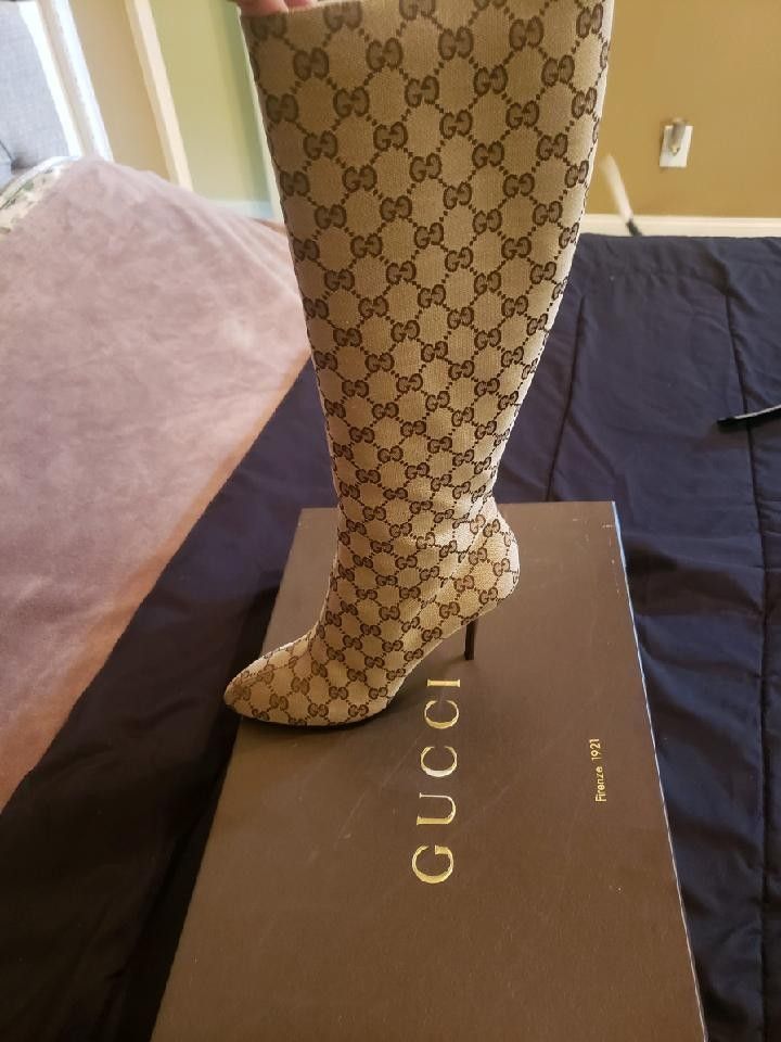 Gucci GG canvas tall boots