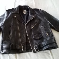 Black vintage leather jacket