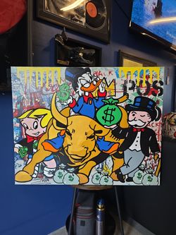 Jozza Original "Wall Street" Acrylic Canvas Art w/ COA 30x24
