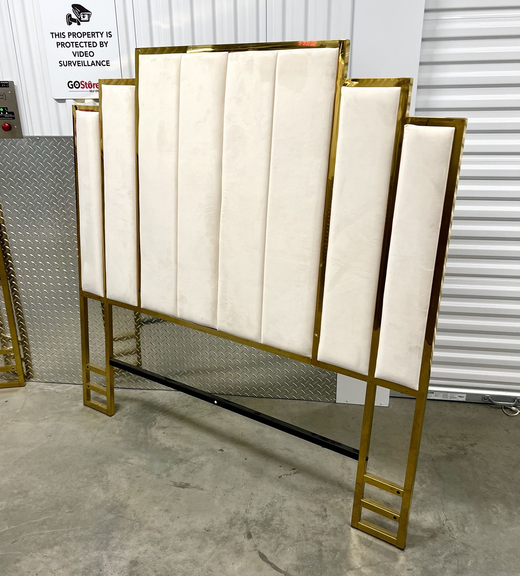 Gold Art Deco Hollywood Regency Style Queen Headboard