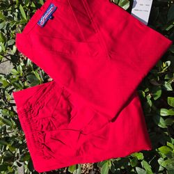 Nurse scrub 2 pc.set Red Color cotton top quality New With Tags We Carry All Sizes
