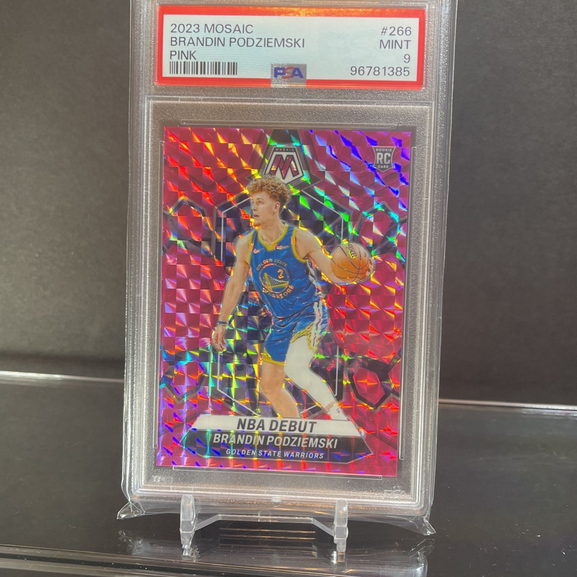Brandin Podziemski RC - 2023 Mosaic Pink - PSA 9 - /149
