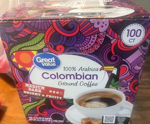 Great Value Colombian Ground Coffee 100 Count