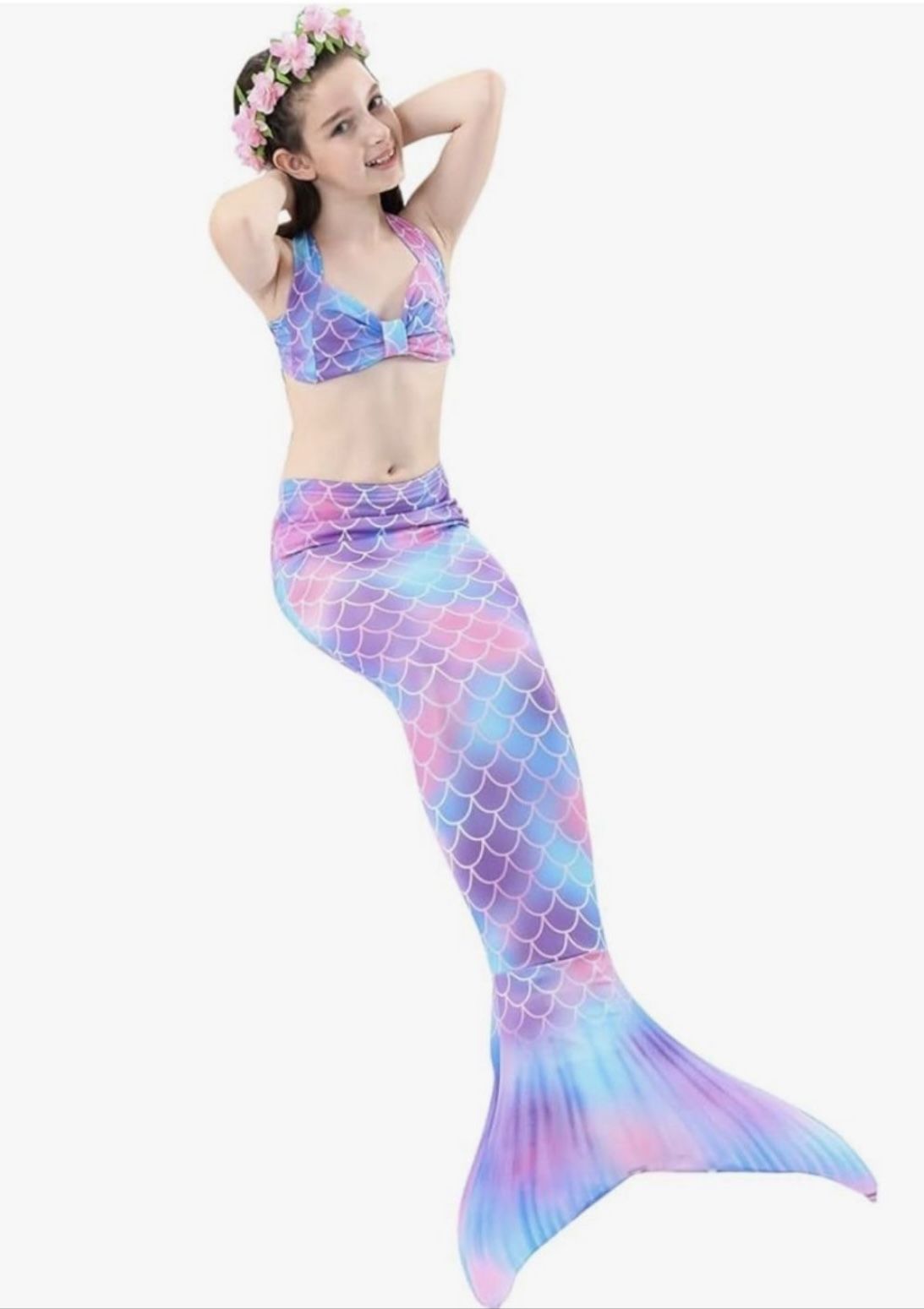 Mermaid Tails, Mermaid Tails for Swimming Girls Swimsuit Princess Bikini Set Bathing Suit Swimmable Halloween Costume ๐โ
NEW