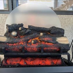 23 Inches Free Standing Electric Fireplace Log Set, Heater with Remote Control