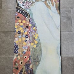 IKEA Gustav Klimt Water Sea Serpent Snakes Art Canvas PJATTERYD 55x22" 140x56cm