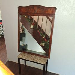 Antique Mahogany Mirror w/ Wall Mount