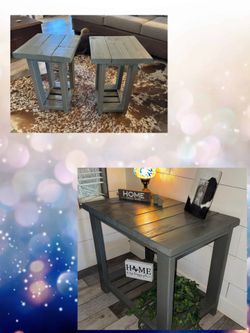 Solid Wood Farmhouse Entry Table and Stands