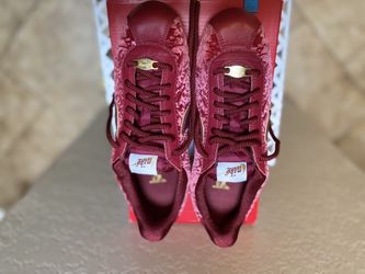 Nike cortez burgundy and gold cheap