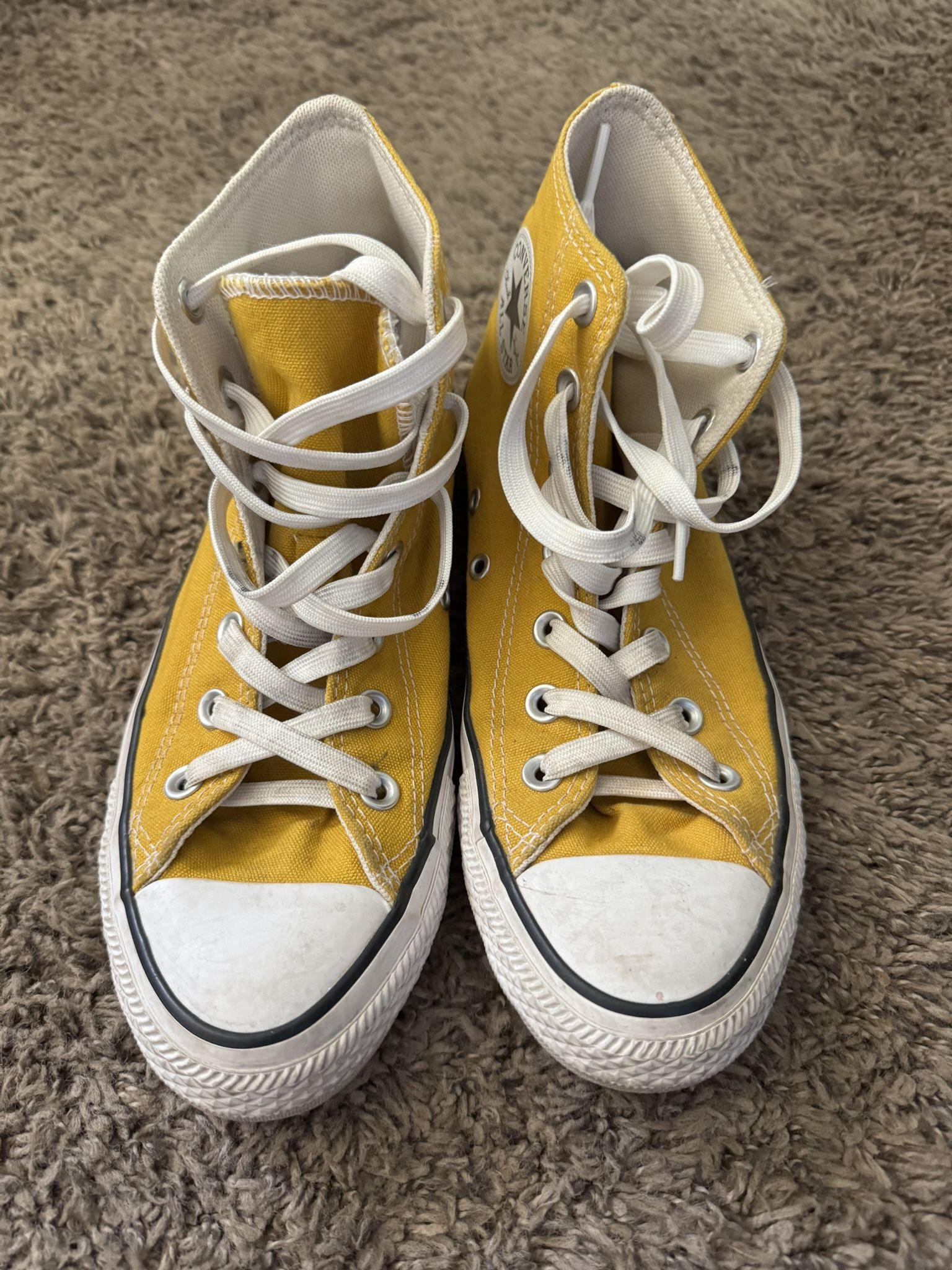 Yellow High Top Converse Shoes
