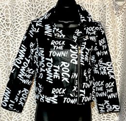 Disney D-Signed Descendants Girls Faux Leather Jacket Youth Medium Rock The Town