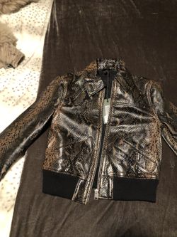 Snake Print Leather Jacket