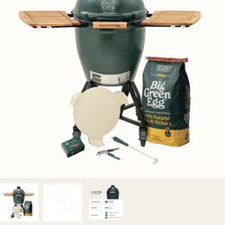 New in the box Big Green Egg size large with accessories upgraded stand