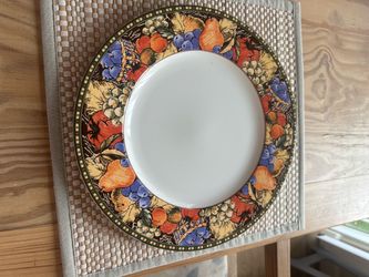 Decorative Ceramic Plates with Fruit Border