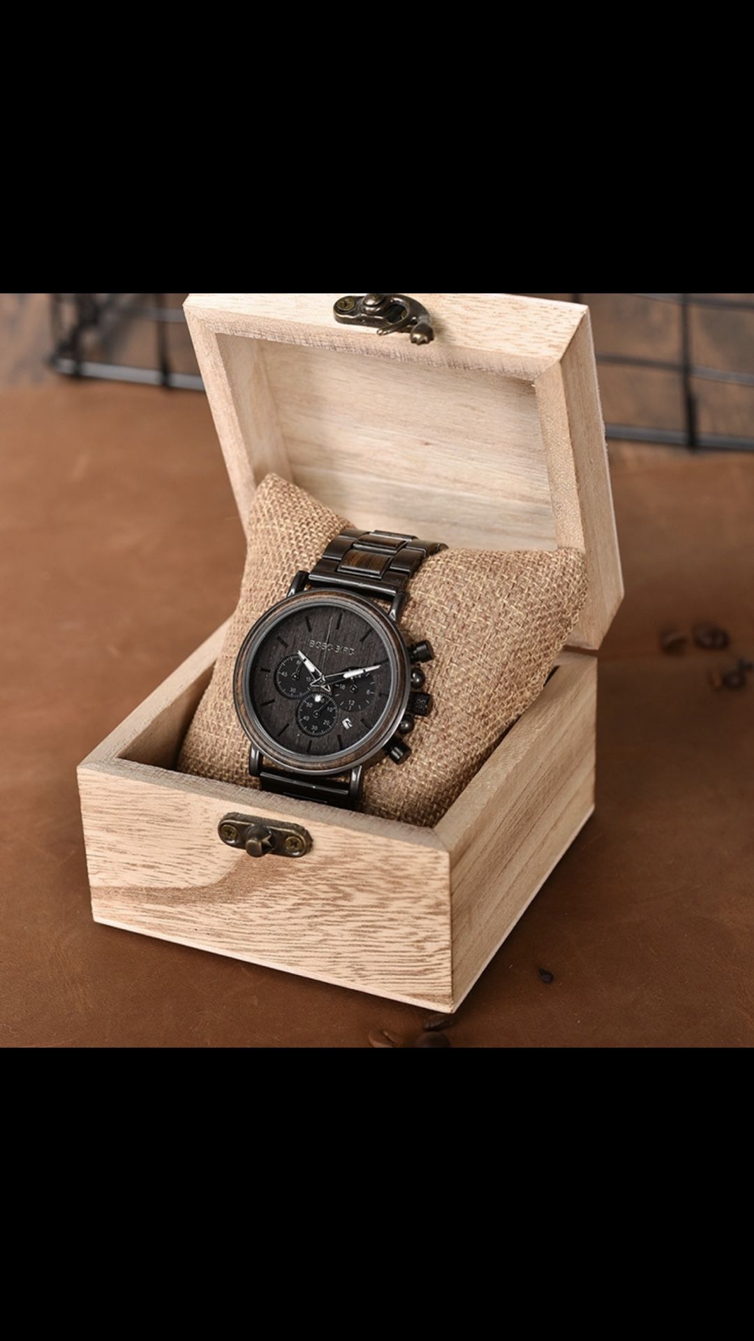 Mens Wooden Watches Luxury Stainless Steel Wood Watch for Men Chronograph Quartz Watches Mens Wooden Watches Luxury Stainless Steel Wood Watch