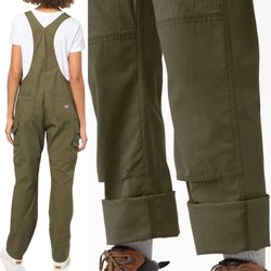Dickies Women's Temp-IQ Military Green Cooling Ripstop Bib Overalls size SP