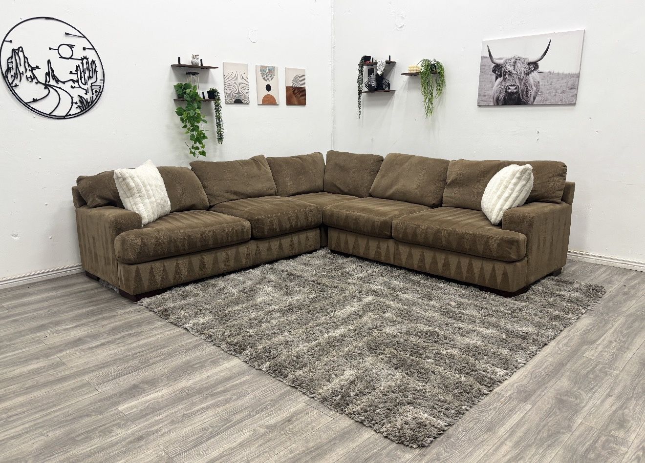Brown Sectional Couch - Free Delivery 