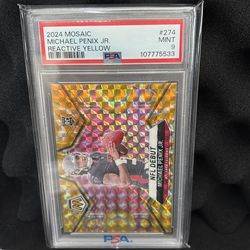 2024 PANINI MOSAIC | REACTIVE YELLOWMICHAEL PENIX JR. 274 MINT PSA 9
