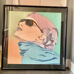 LARGE BEAUTIFUL COLORFUL LITHOGRAPH FRAMED 