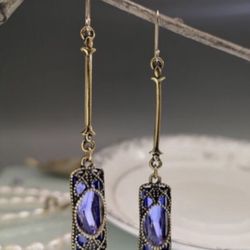 New Emerald And Amethyst Lantern Pendant Custom Earrings $25 Each 