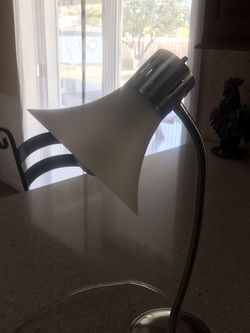 White and Silver Desk Lamp