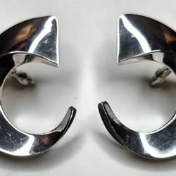 Suzanne St. Clair Vintage Retro 925 Sterling Silver Stud Earrings 1970s - 1980s