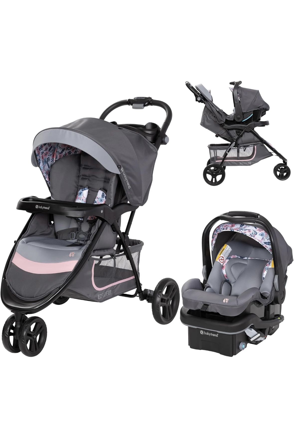 Baby Trend EZ Ride SE Travel System with Secure-Lift Infant Car Seat, Bluebell