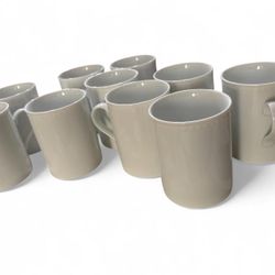 Set of 10 Vintage Crate & Barrels Ceramic Coffee Mugs