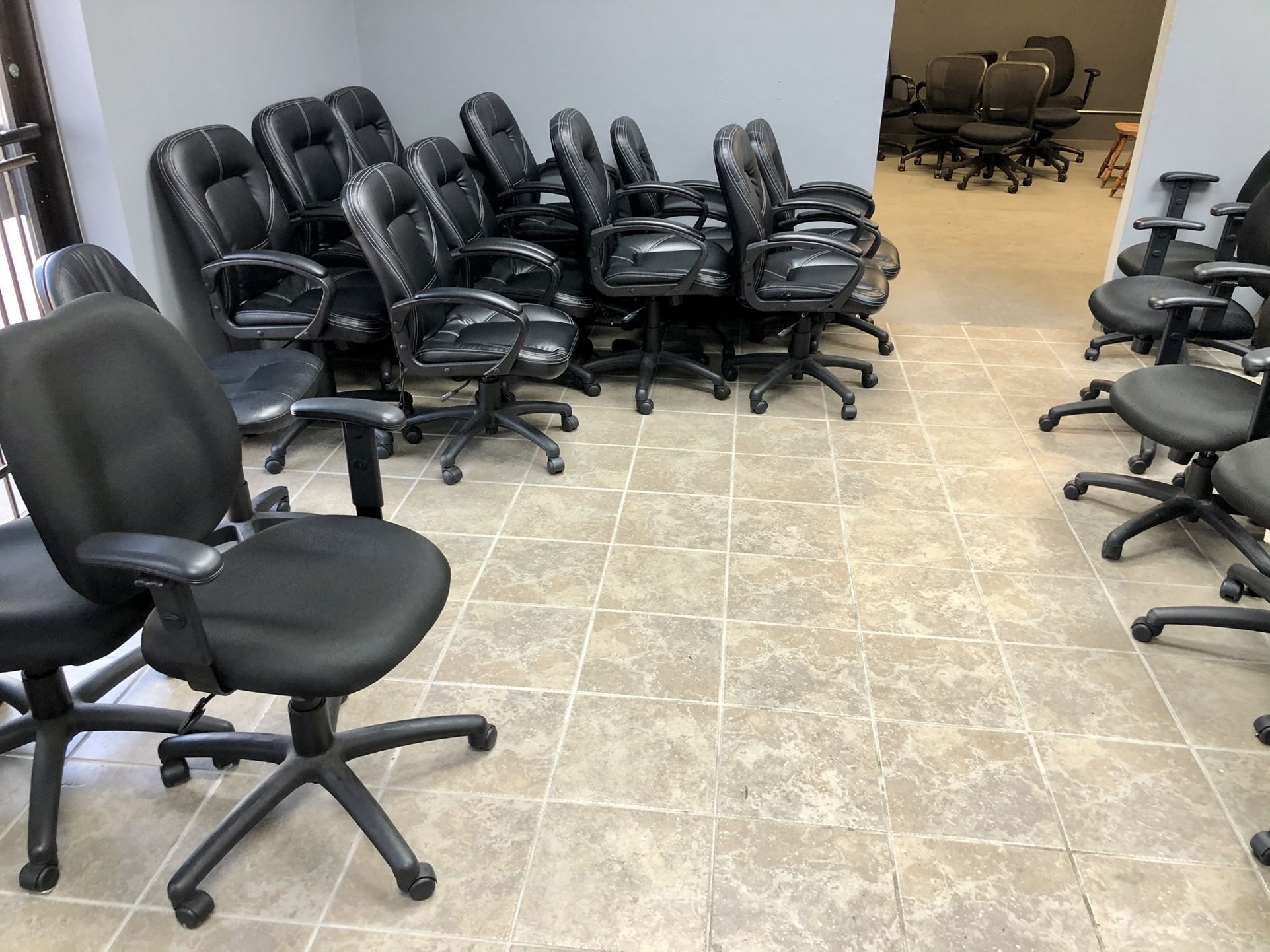 Warehouse Liquidation Sale - Chairs, Desks, Filing, Shelves, Computer Monitors