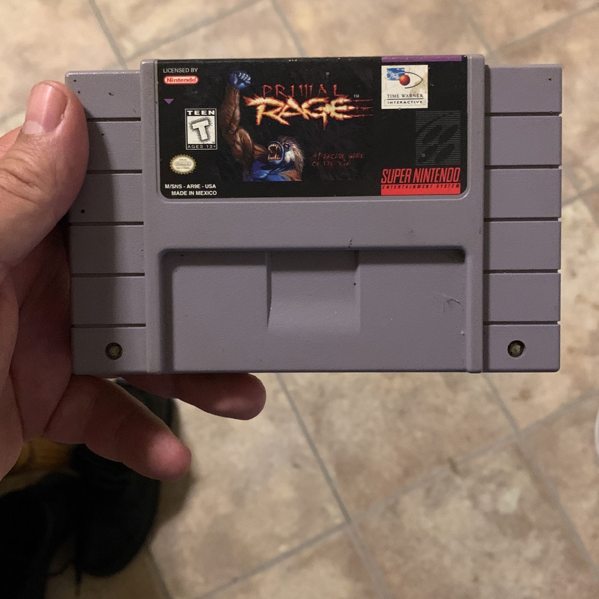 Primal Rage For Super Nintendo-$25