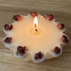 10 Handmade Vintage Mini Rosebud Floating Candles