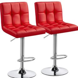 Red Bar Stools Set Of Two 