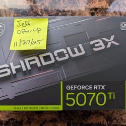MSI RTX 5070 Ti Shadow 3X OC (16GB GDDR7) - Like New - Gaming GPU