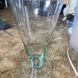 2 Large Vases With Green Tint 