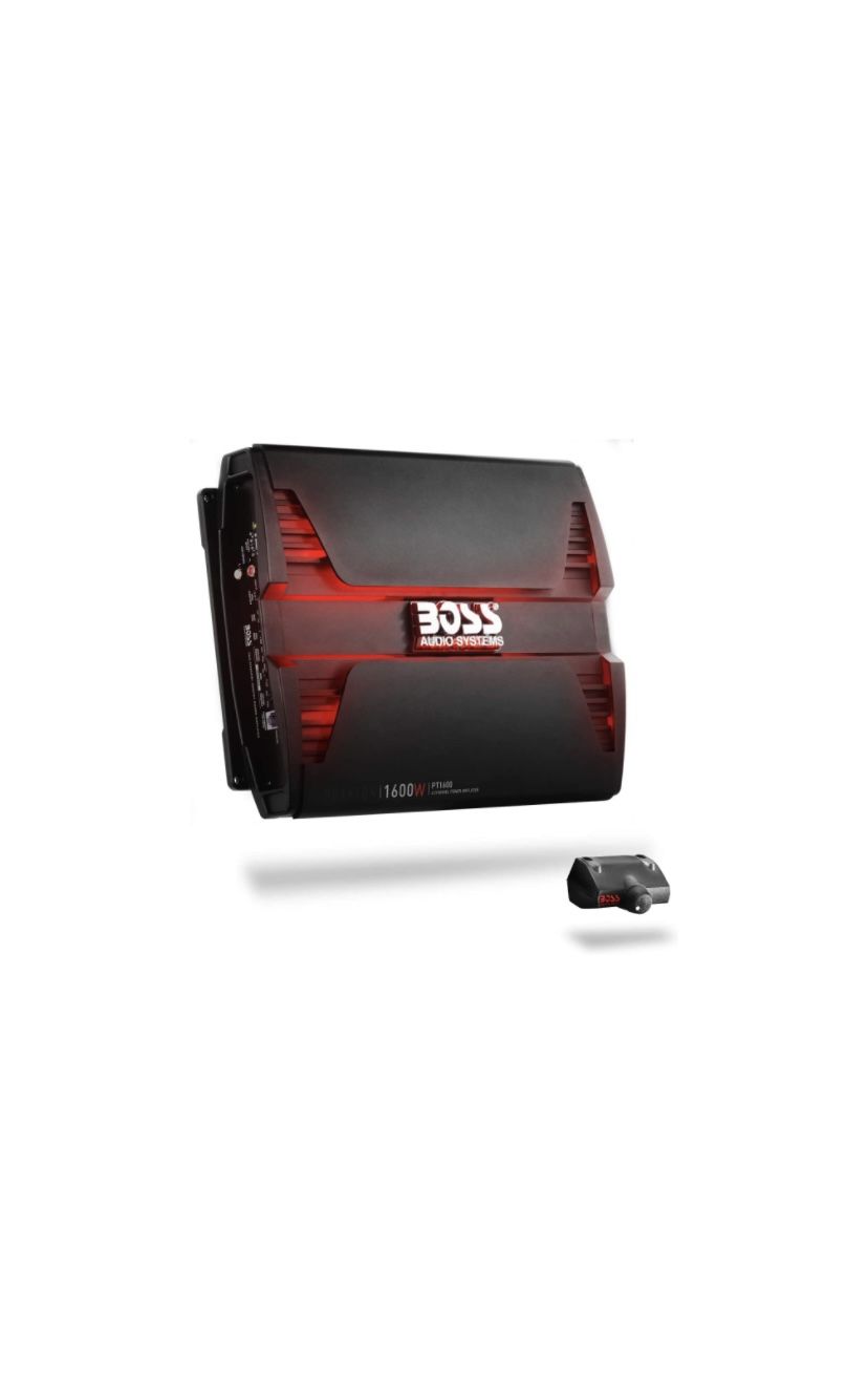 BOSS Audio Systems PT1600 2 Channel Car Amplifier – Phantom Series, 1600 Watts, Full Range, Class A/B, 2-8 Ohm Stable, Mosfet Power Supply, Bridgeable