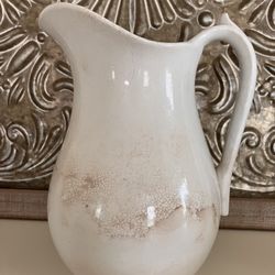 Large Stained Ironstone Pitcher READ DESCRIPTION 