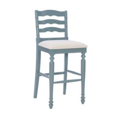 30 INCH MARINO ANTIQUE BLUE BAR STOOL. Assembled